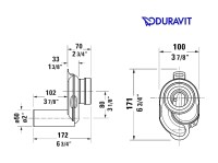 MEDIDAS SIFON URINARIO HORIZONTAL DURAVIT